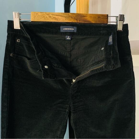 J. Crew Black Velvet 9" High Rise Toothpick Jeans - Picture 5 of 8